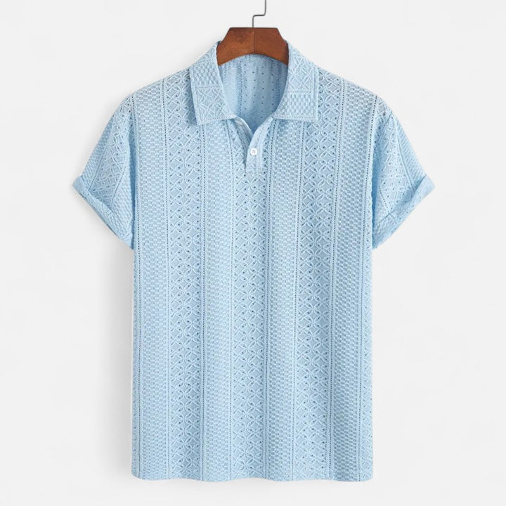 Ariste | Polo texturé à col boutonné pour homme