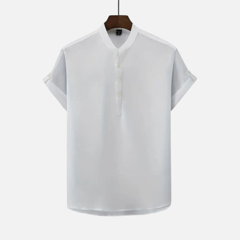 Ariste | Chemise col mao à manches courtes pour homme
