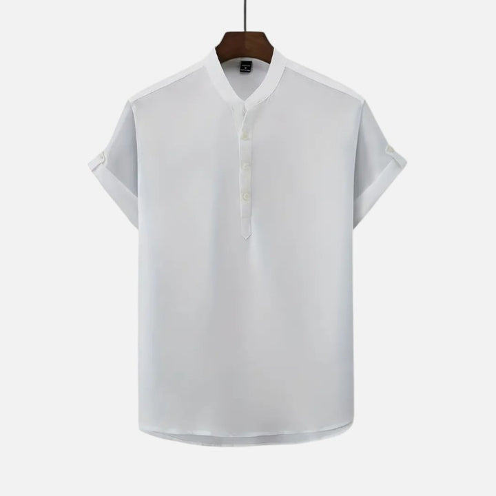 Ariste | Chemise col mao à manches courtes pour homme