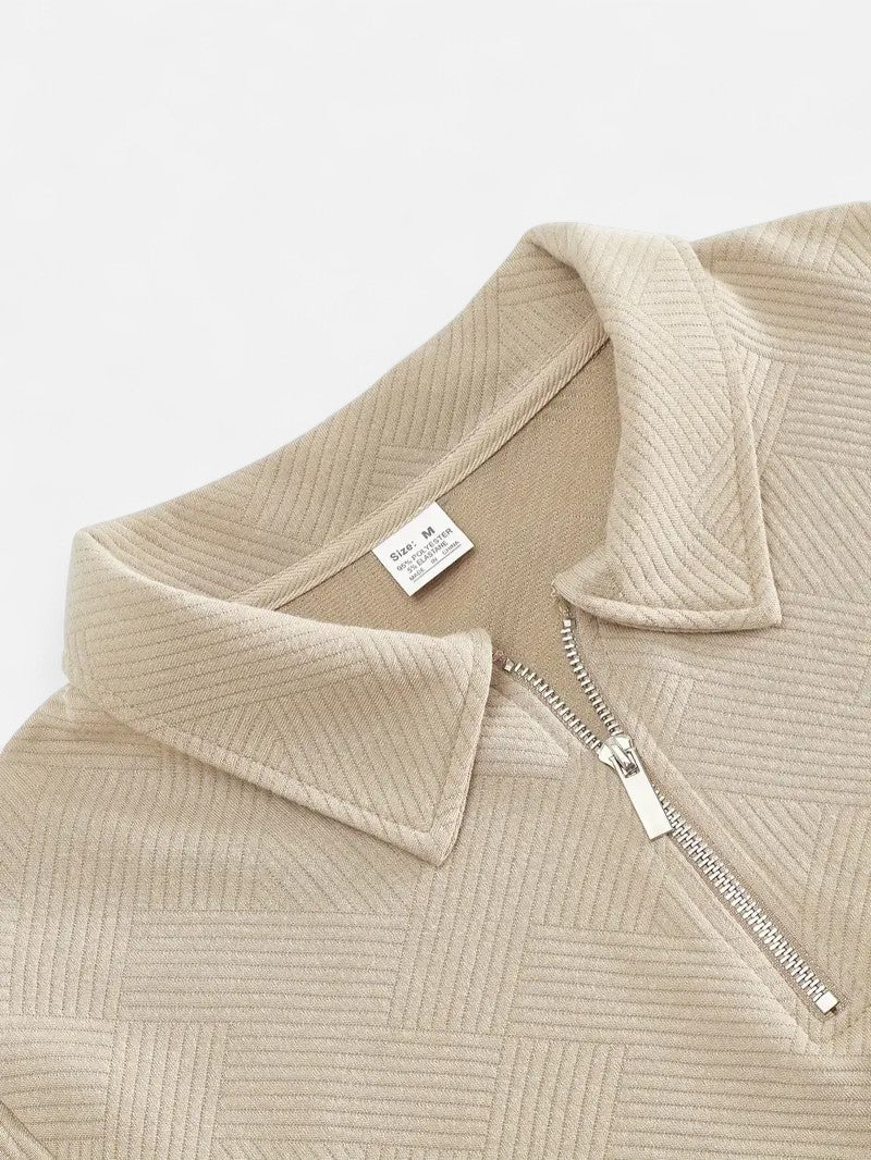 Ariste | Sweat-shirt décontracté à col zippé et rayures pour homme