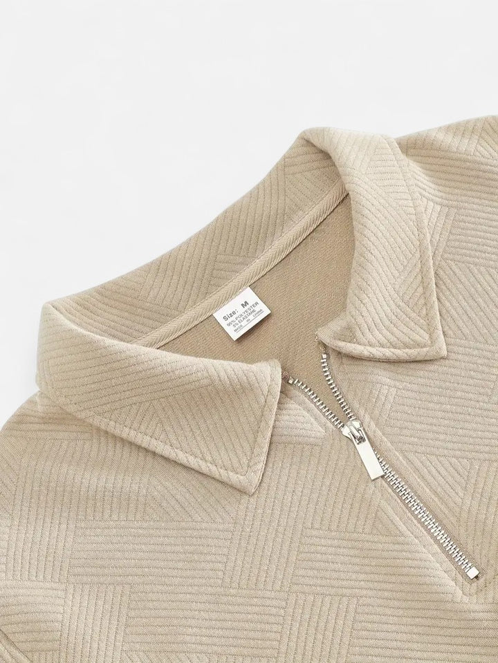 Ariste | Sweat-shirt décontracté à col zippé et rayures pour homme
