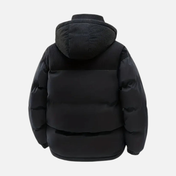 Ariste | Veste détachable à capuche et blocs de couleur chaude