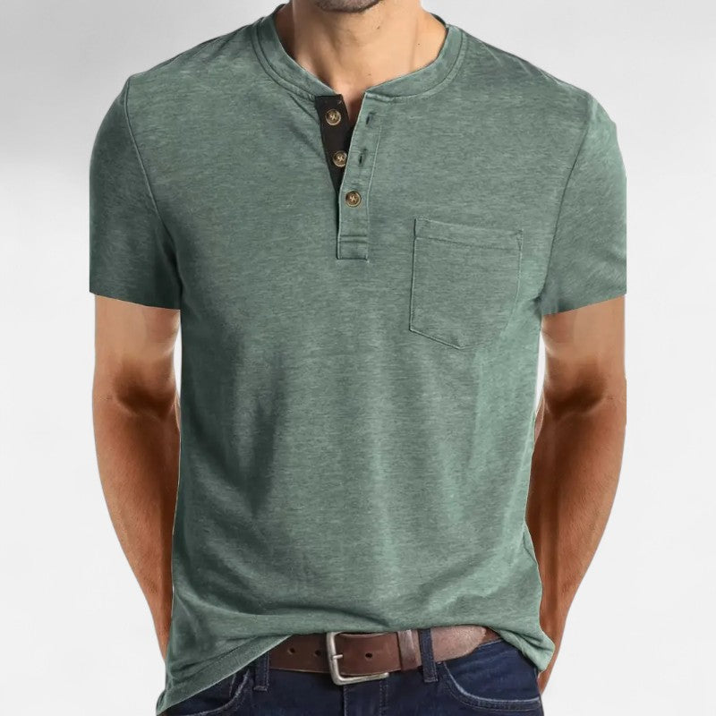 Ariste | T-shirt col tunisien pour homme