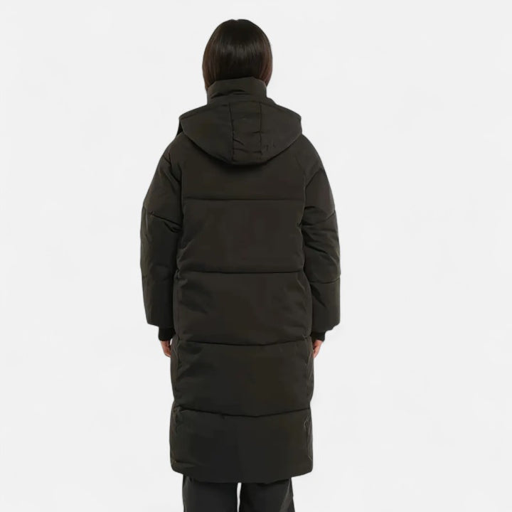 Ariste | Doudoune longue classique à capuche pour femme