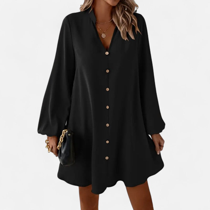 Ariste | Robe chemise fluide boutonnée pour femme