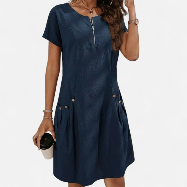 Ariste | Robe en coton à poches pour femme