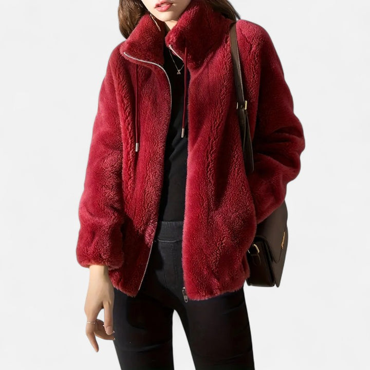 Ariste | Manteau teddy à cordon à serrer pour femme