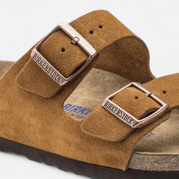 Ariste | Sandales Cuir Velours Lit de Pied Souple – Confort Anatomique Décontracté
