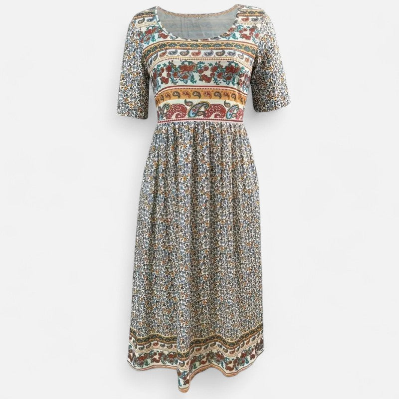Ariste | Robe longue fleurie fluide avec poches pour femme