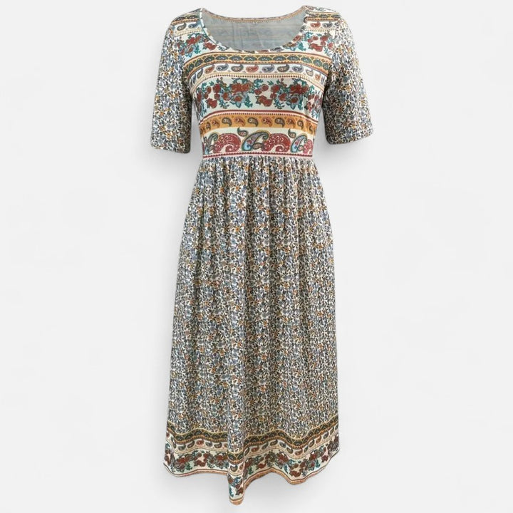 Ariste | Robe longue fleurie fluide avec poches pour femme