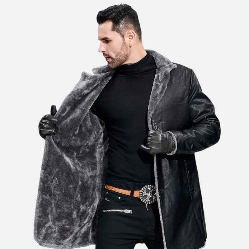 Ariste | Veste en PU avec col velours pour homme