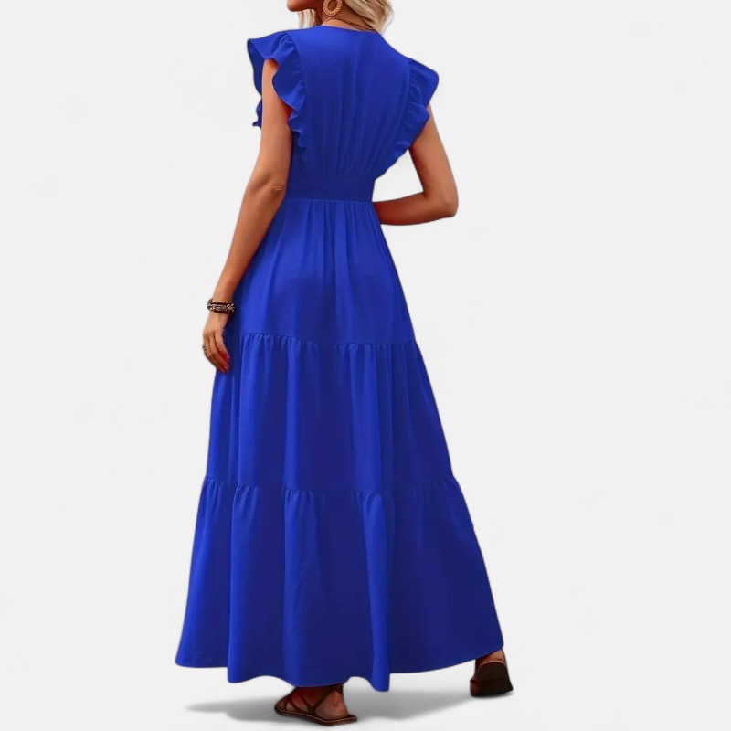 Ariste | Robe longue élégante à ceinture carrée pour femme