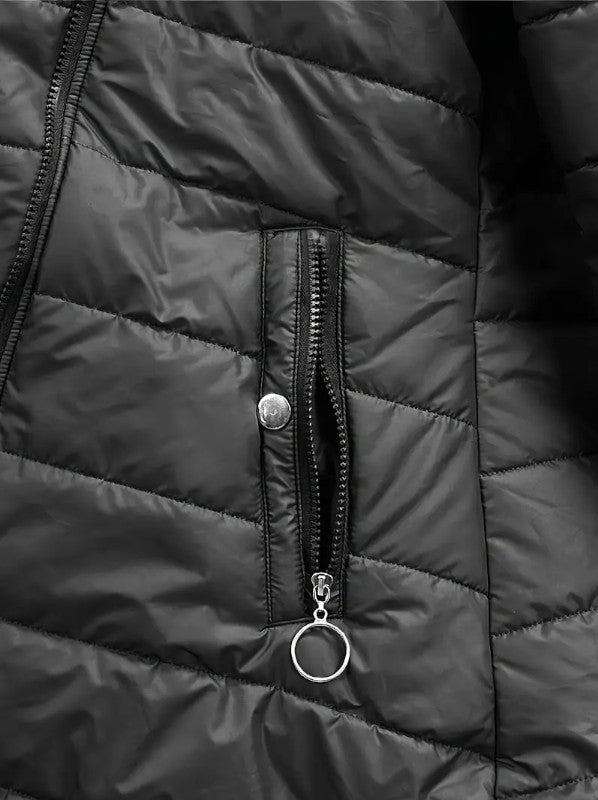 Ariste | Doudoune à capuche zippée, doublée de fourrure synthétique pour femme