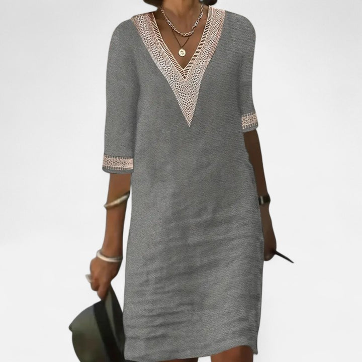 Ariste | Robe d'été à col V en dentelle pour femme