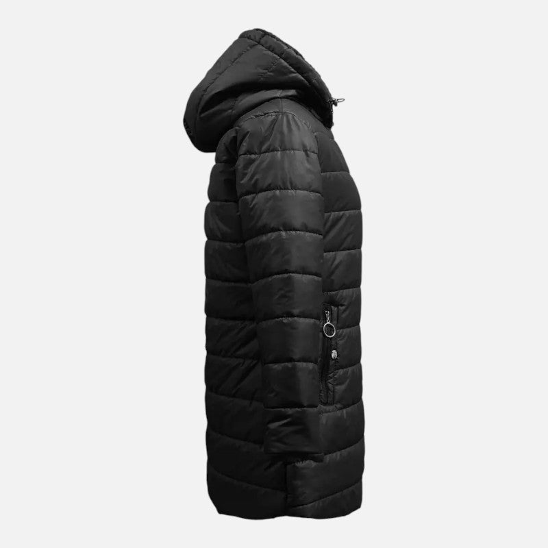 Ariste | Doudoune à capuche zippée, doublée de fourrure synthétique pour femme