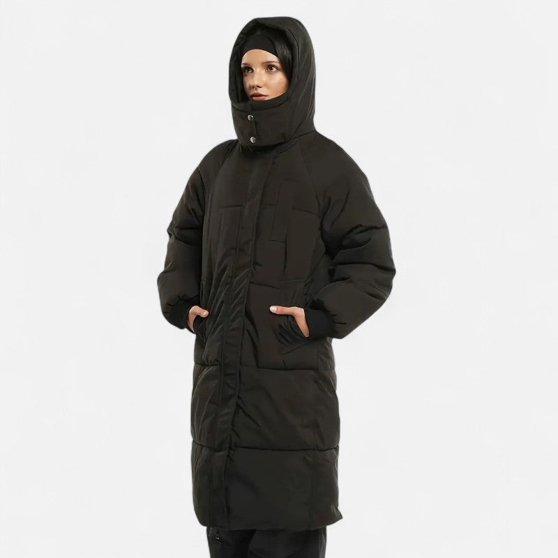 Ariste | Doudoune longue classique à capuche pour femme