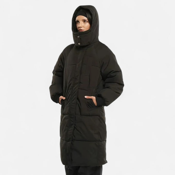 Ariste | Doudoune longue classique à capuche pour femme