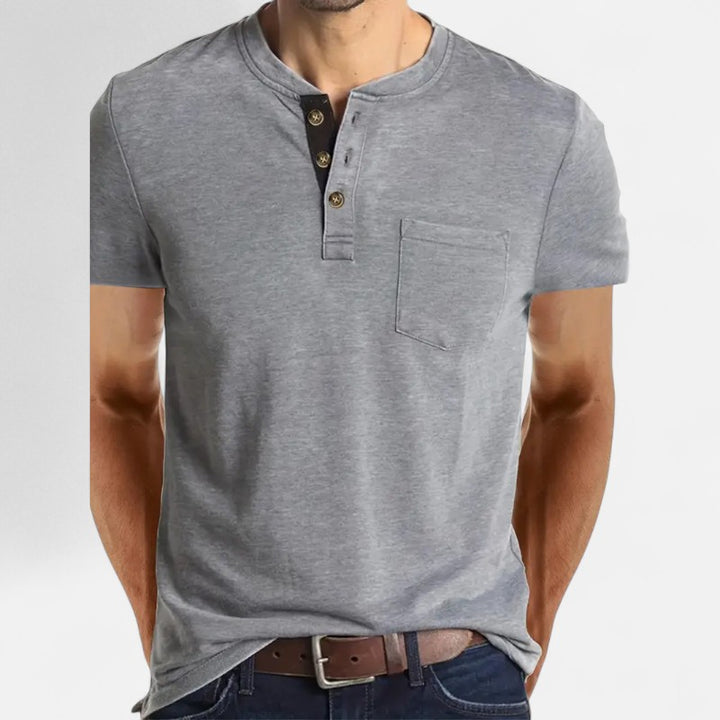 Ariste | T-shirt col tunisien pour homme
