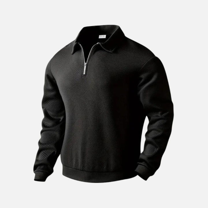 Ariste | Sweat-shirt décontracté à col zippé et rayures pour homme