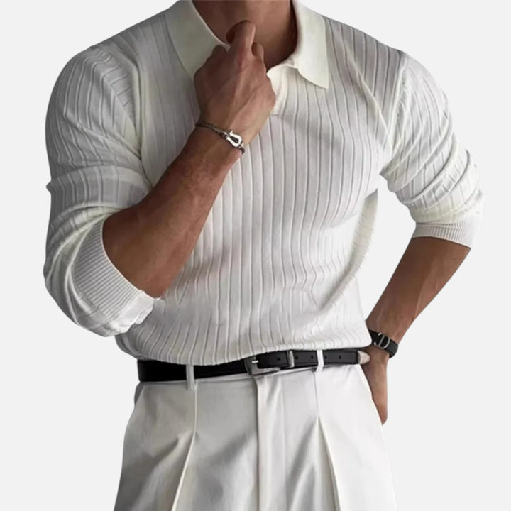 Ariste | Polo en tricot rayé
