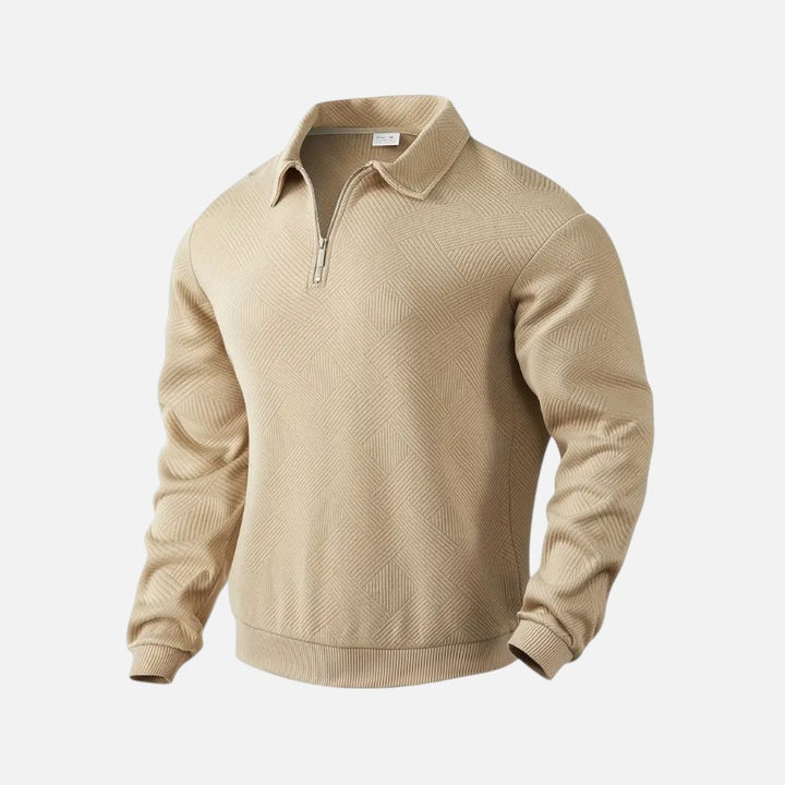 Ariste | Sweat-shirt décontracté à col zippé et rayures pour homme