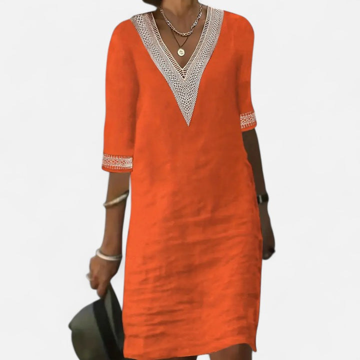 Ariste | Robe d'été à col V en dentelle pour femme