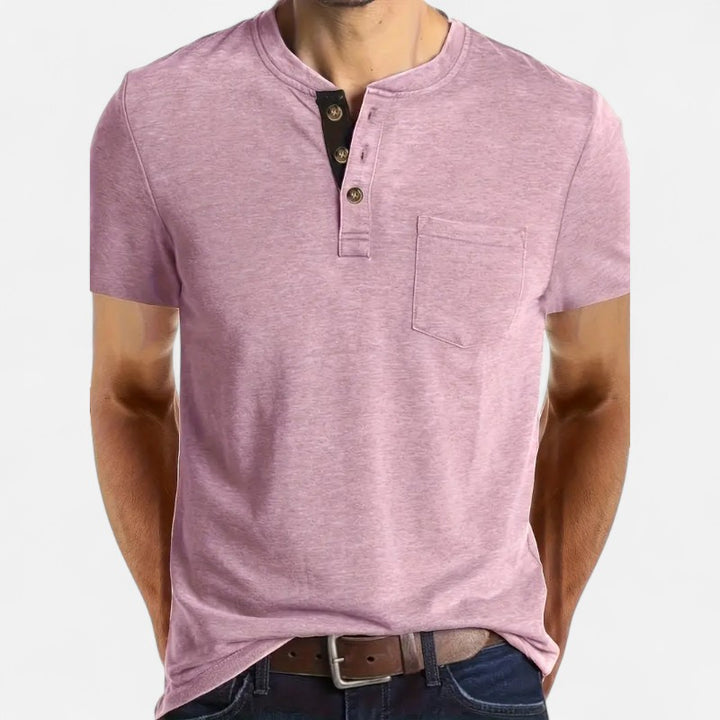 Ariste | T-shirt col tunisien pour homme