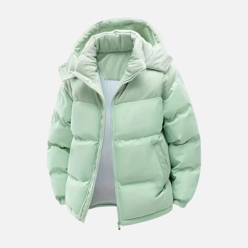 Ariste | Veste détachable à capuche et blocs de couleur chaude