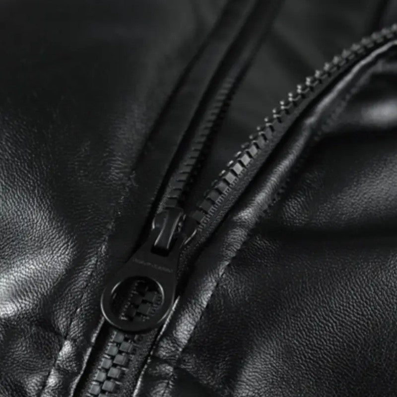 Ariste | Veste courte en PU épais pour homme