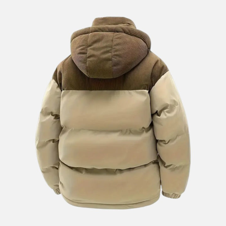 Ariste | Veste détachable à capuche et blocs de couleur chaude