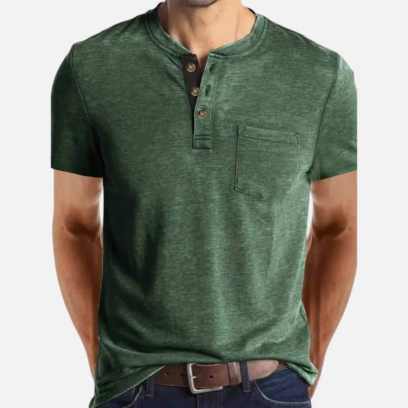 Ariste | T-shirt col tunisien pour homme