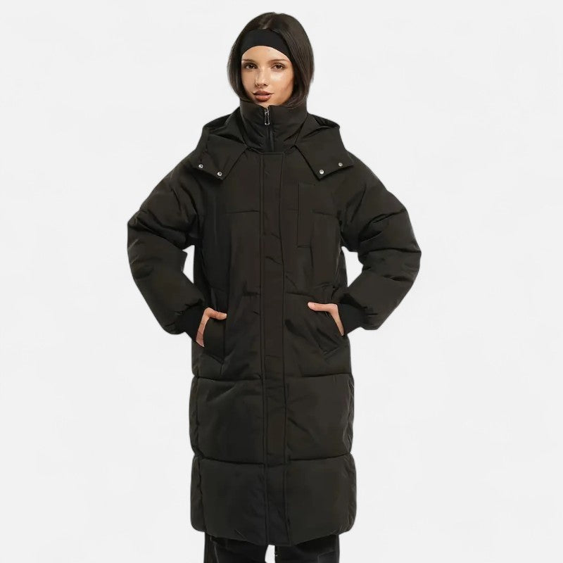 Ariste | Doudoune longue classique à capuche pour femme