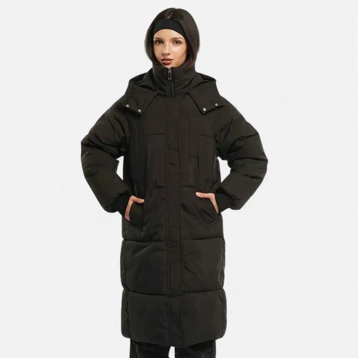 Ariste | Doudoune longue classique à capuche pour femme