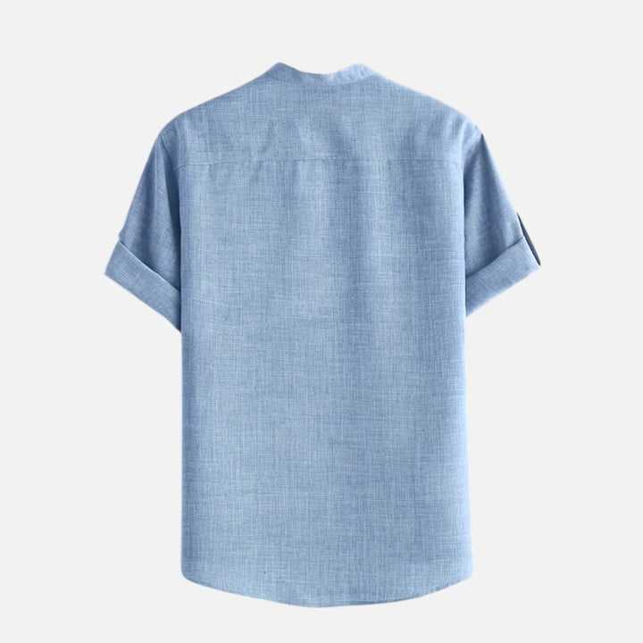 Ariste | Chemise col mao à manches courtes pour homme