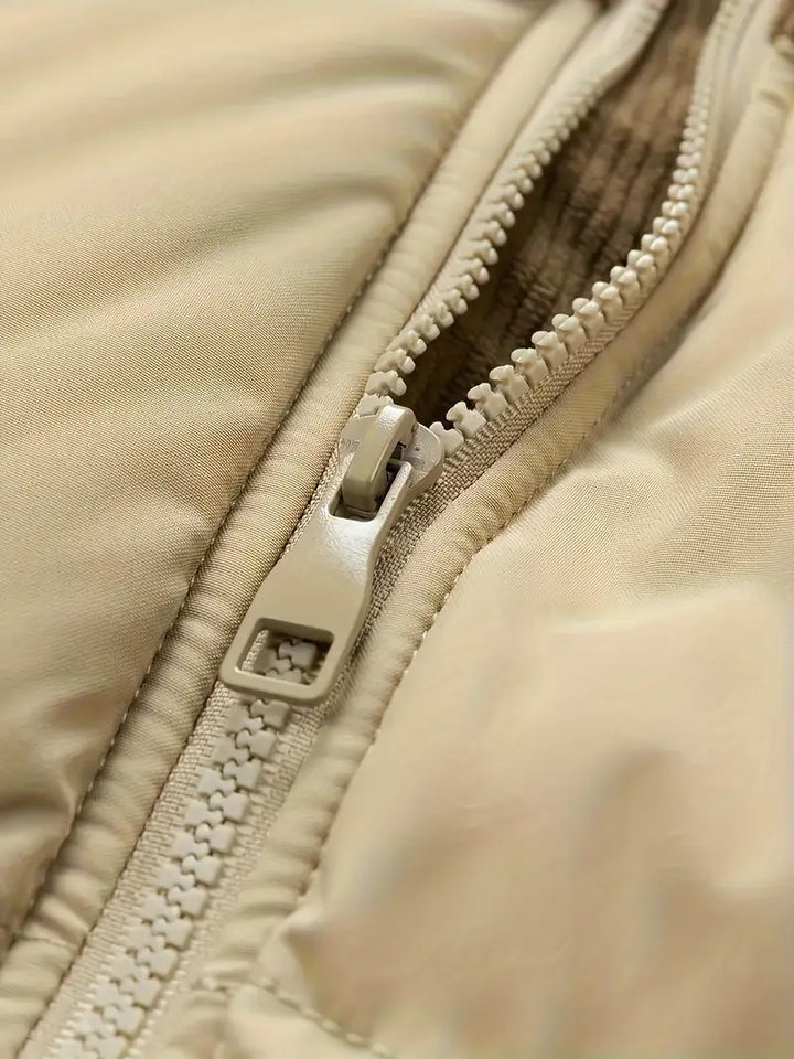 Ariste | Veste détachable à capuche et blocs de couleur chaude