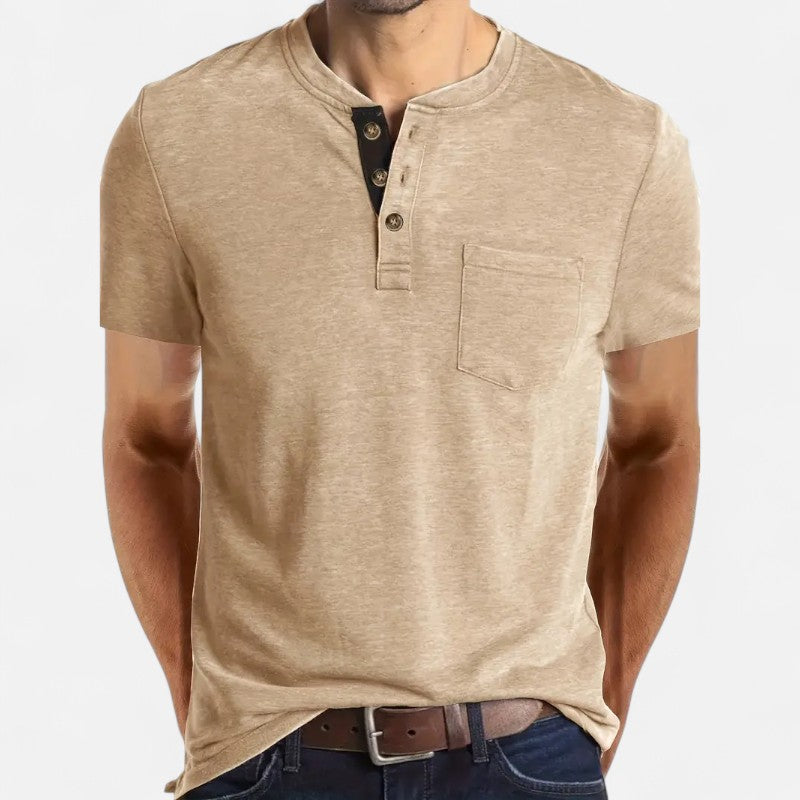 Ariste | T-shirt col tunisien pour homme