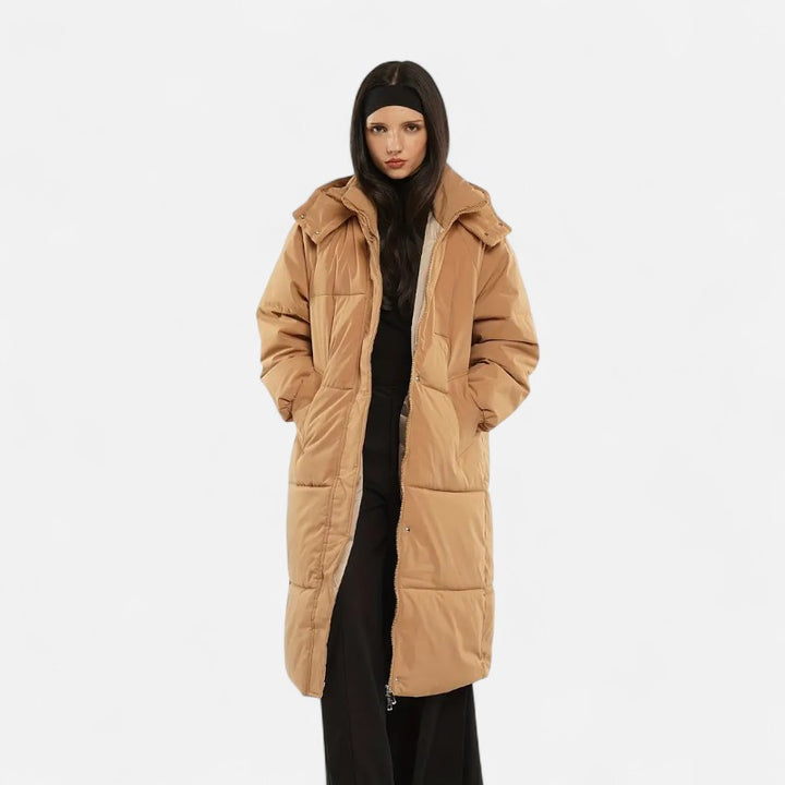 Ariste | Doudoune longue classique à capuche pour femme
