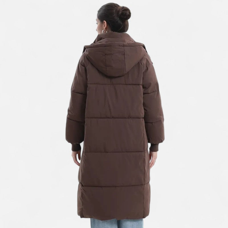Ariste | Doudoune longue classique à capuche pour femme