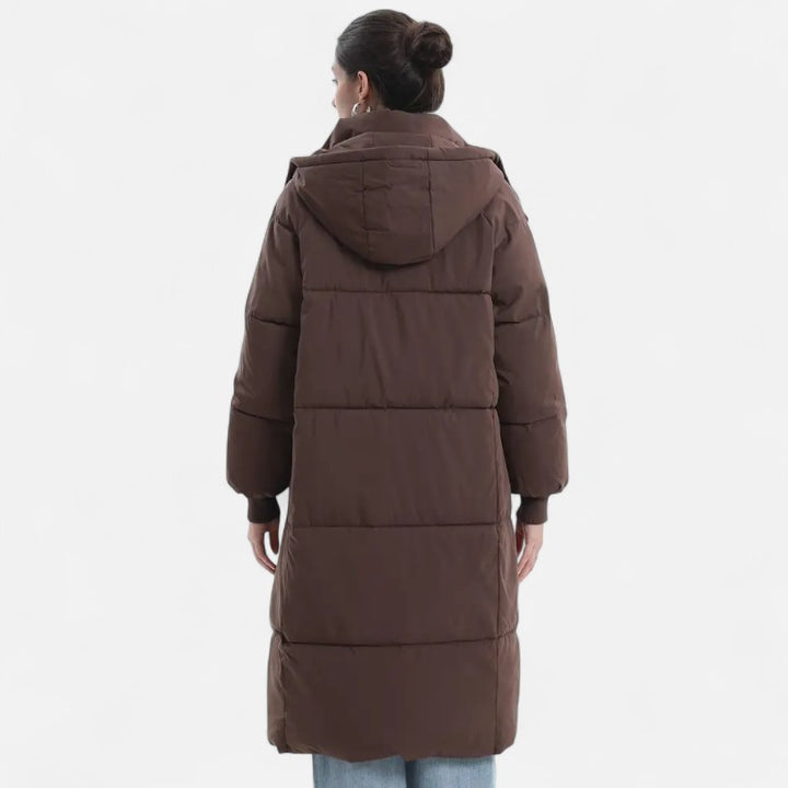 Ariste | Doudoune longue classique à capuche pour femme