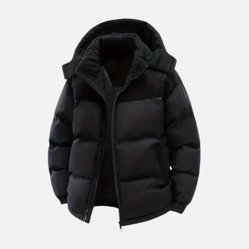 Ariste | Veste détachable à capuche et blocs de couleur chaude