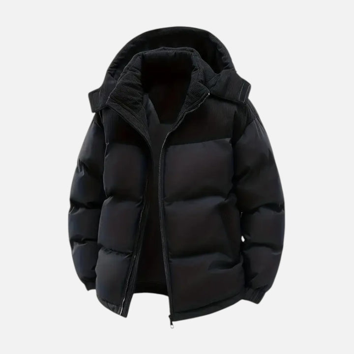 Ariste | Veste détachable à capuche et blocs de couleur chaude
