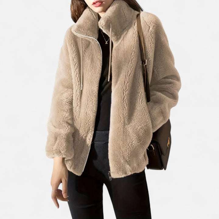 Ariste | Manteau teddy à cordon à serrer pour femme