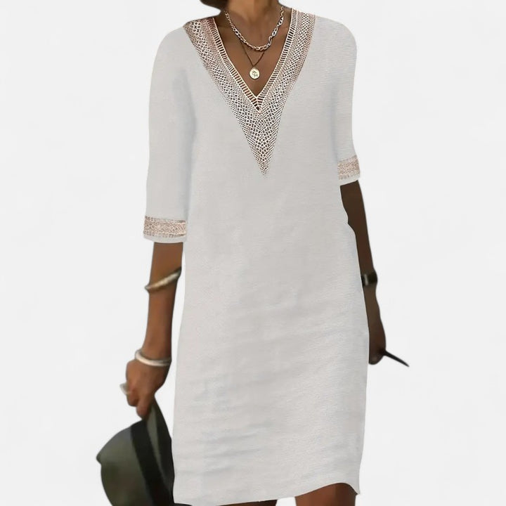 Ariste | Robe d'été à col V en dentelle pour femme