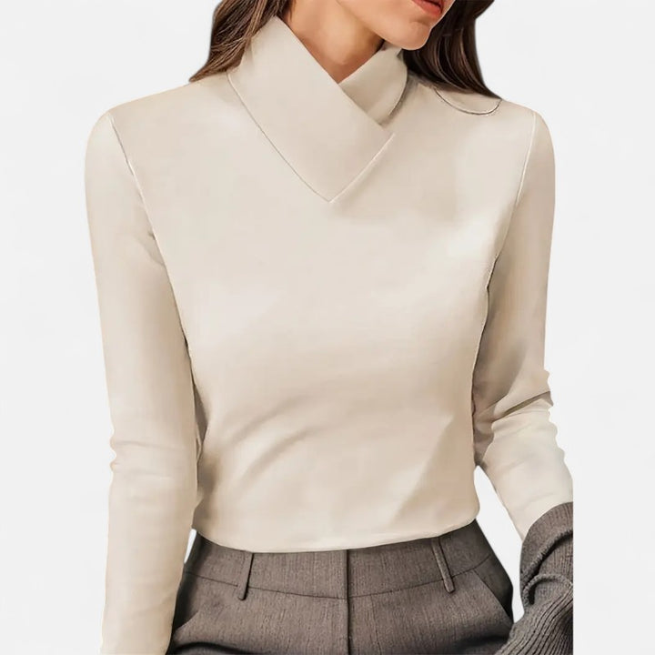 Ariste | Haut Femme à Col Haut Croisé – Style Élégant & Confort Thermique