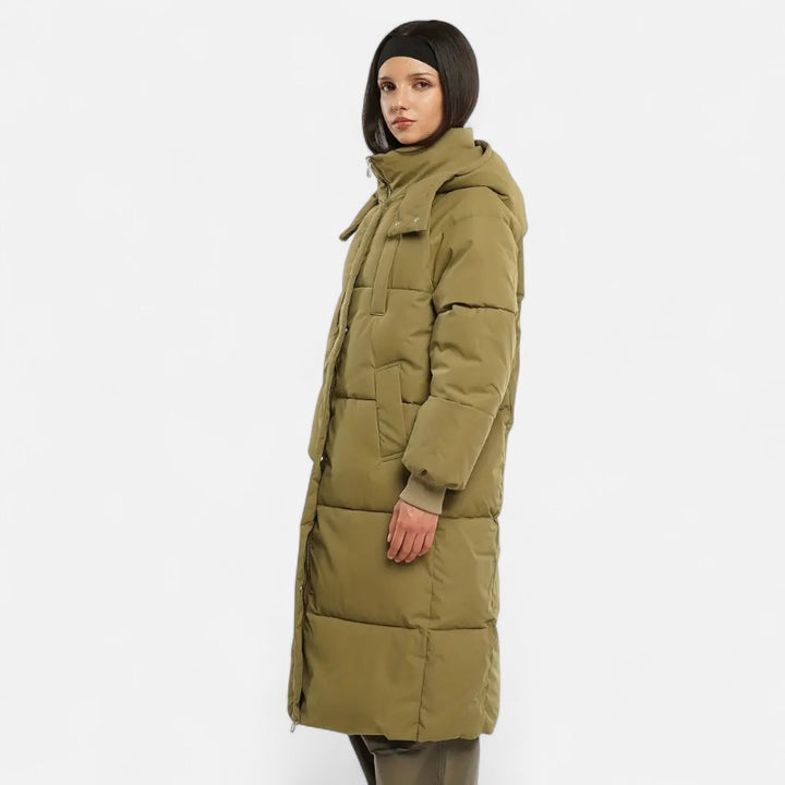Ariste | Doudoune longue classique à capuche pour femme