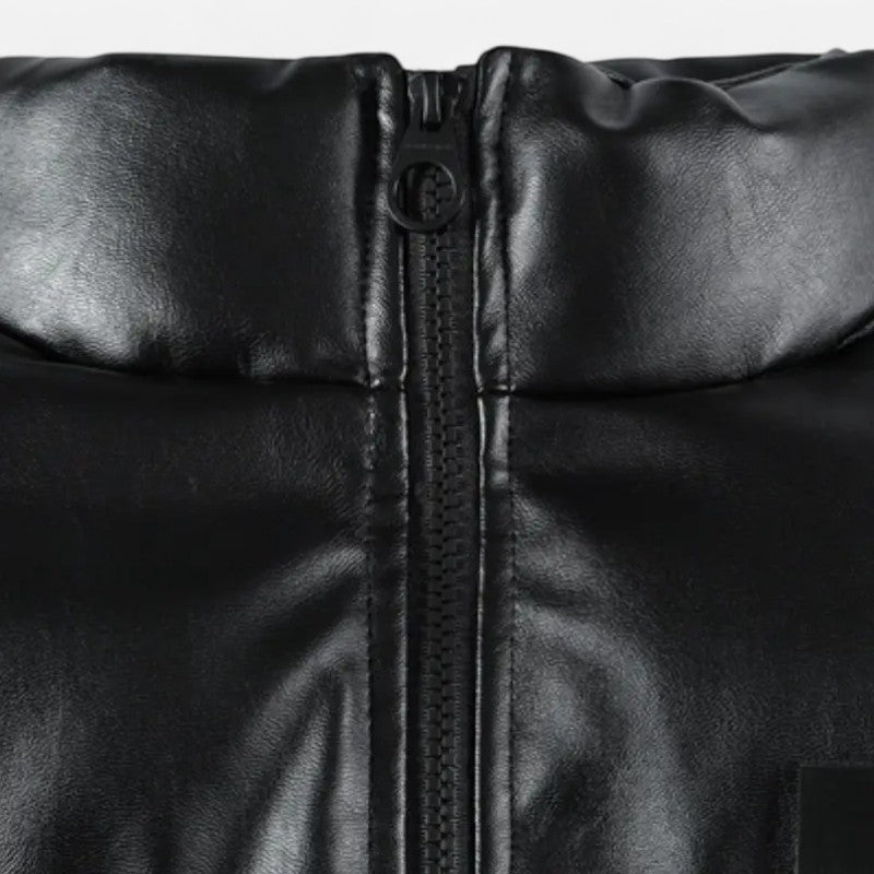 Ariste | Veste courte en PU épais pour homme