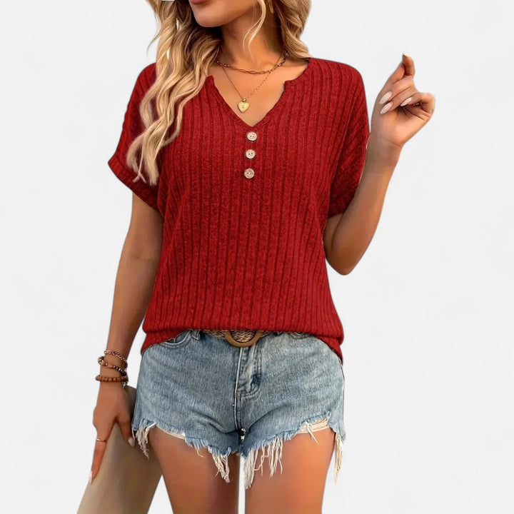Ariste | T-shirt côtelé doux pour femmes