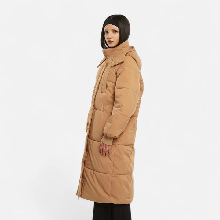 Ariste | Doudoune longue classique à capuche pour femme