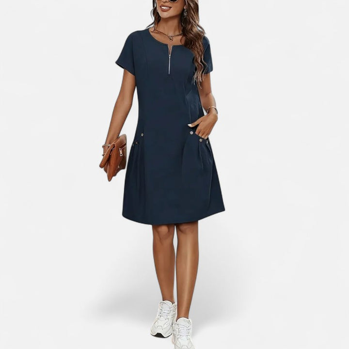 Ariste | Robe en coton à poches pour femme