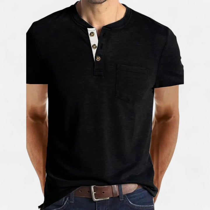 Ariste | T-shirt col tunisien pour homme